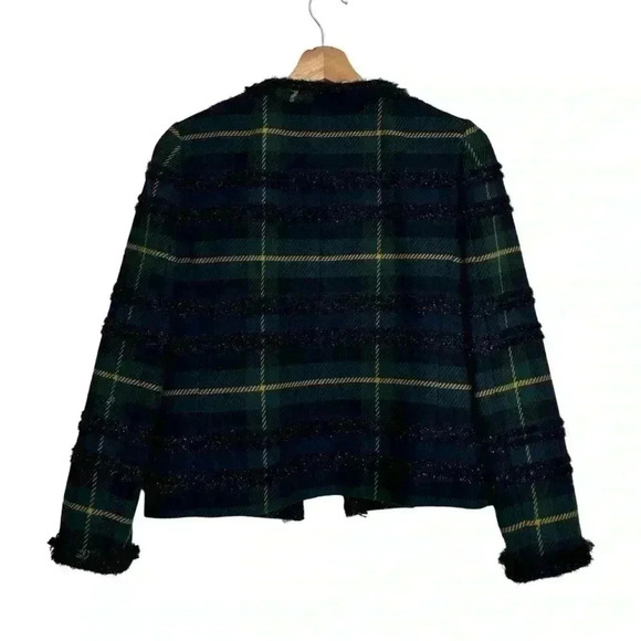 J. Crew Lady Jacket Tweed Blazer Black Watch Plaid 0 Party Festive Holiday Dress - Picture 9 of 16